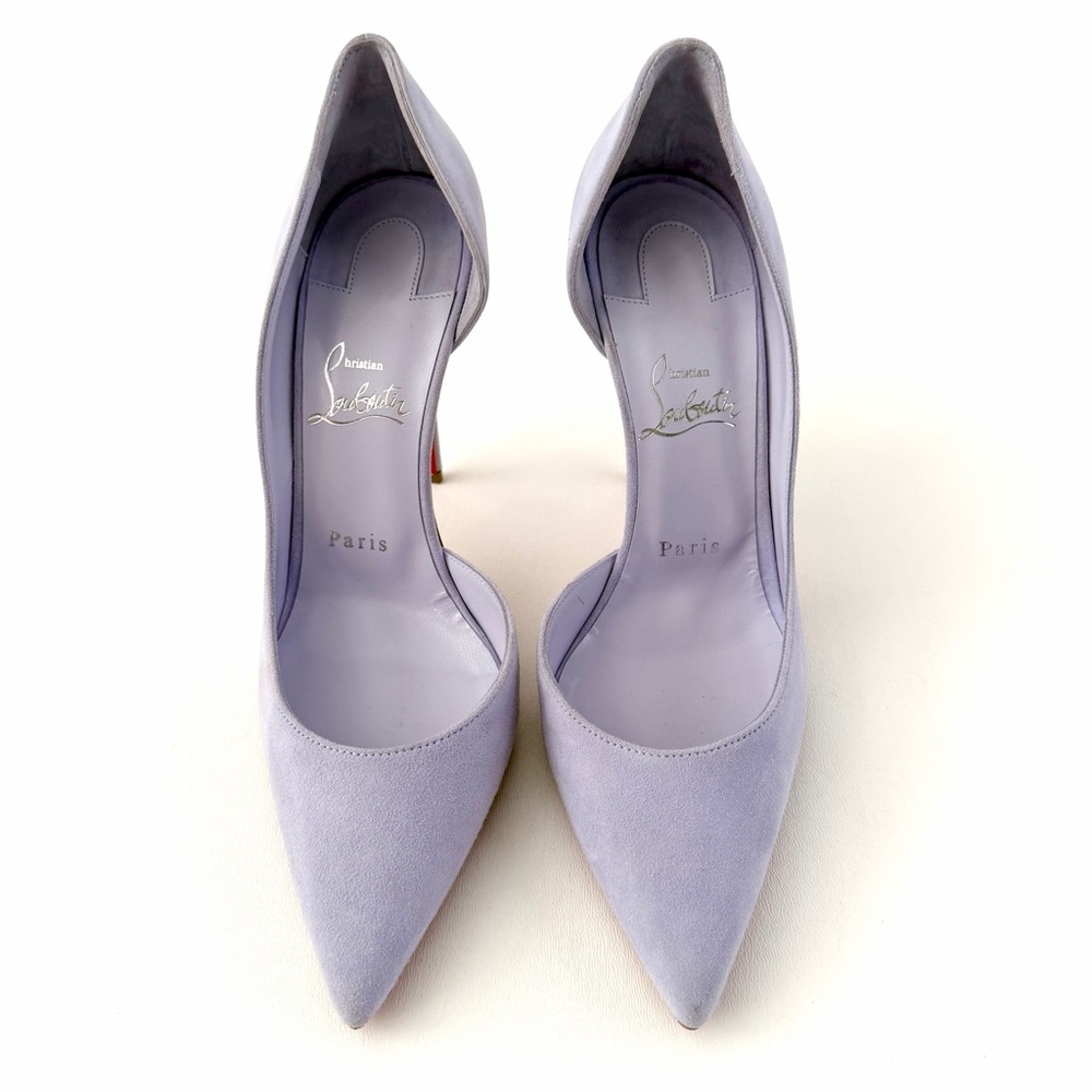 CHRISTIAN LOUBOUTIN | Iriza 100 Lilac Skylight Suede d’Orsay Pumps EU 39.5 - Picture 5 of 15